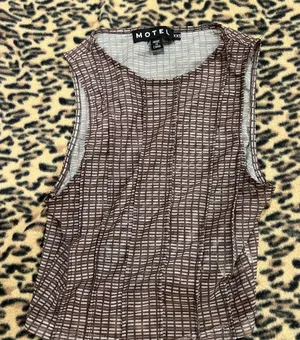 Motel Rocks Textured Brown Tank Top thumbnail 1