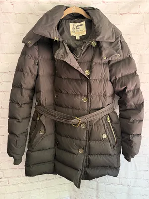 London Fog Women's Dark Brown Quilted Belted Puffer Coat Size Medium thumbnail 1