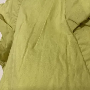 Vintage Y2K Green Fairycore Cottagecore Fairy Ruffle Cotton Button Up‎ Top Sz 10 thumbnail 5