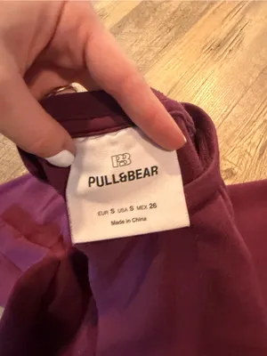 Pull&Bear 2-Piece Soft touch short sleeve sweatshirt and Pants Set Eggplant S thumbnail 4