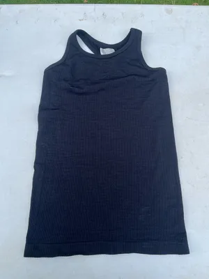 Athleta Black Ribbed Racerback Tank Top thumbnail 1