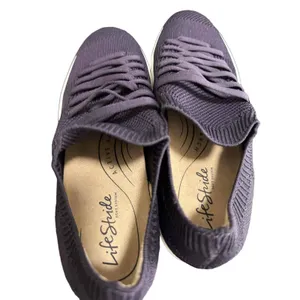 LifeStride Soft System Purple Knitted‎ Slip On Lace Up Sneakers Womens 8 thumbnail 5
