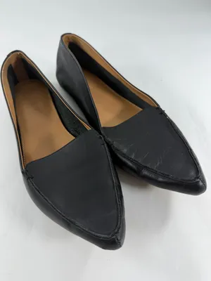 JCrew Black Leather Pointed Toe Loafers Flats Minimalist Preppy Shoes Womens 10‎ thumbnail 1