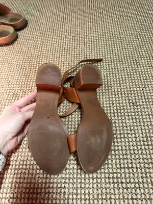 Cognac Leather Sandals thumbnail 3