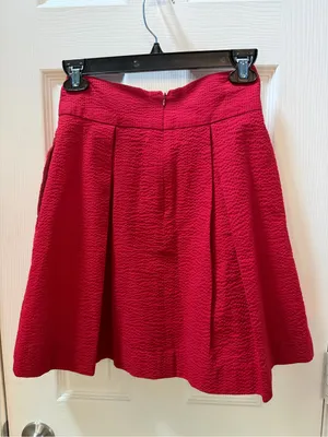Lauren James Bright Red Pleated Circle Skirt - Flattering A-Line Silhouette in XS thumbnail 4