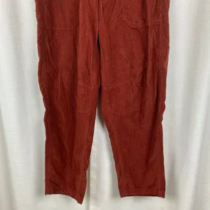 Old Navy Brick Red Corduroy High Rise Pull On Ankle Utility Pants Sz.M NWT thumbnail 6