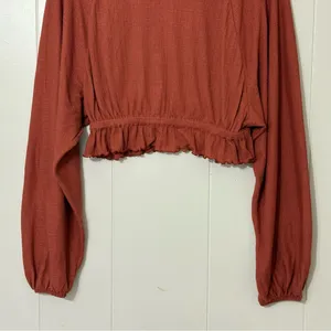 Free People Beach 2 Piece Lounge Set Small Terracotta Ribbed Crop Top Mini Skirt thumbnail 5