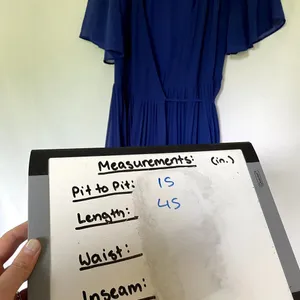 Lulus‎ Midi Wrap Dress XS Royal Blue Women Flutter Sleeve Chiffon thumbnail 7