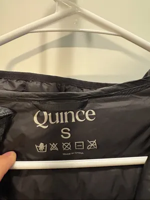 Quince Black Lightweight Down Long Puffer Jacket Hooded Full Zip sz S Women's thumbnail 3