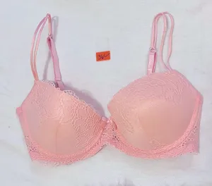 Marilyn Monroe 36C Pink Soft Coral Push Up Bra Lace Overlay Convertible thumbnail 1