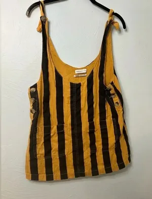 Urban Outfitters Sleeveless Top Size Medium Striped Orange Black thumbnail 1