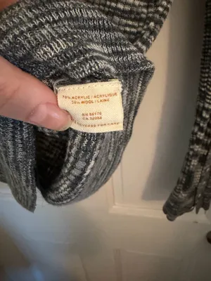 Free People Henley Top Wool Blend Deep V-neck size medium Y2K thumbnail 4
