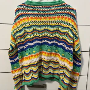 Multicolor Crochet Knit Sweater thumbnail 3