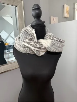 Lauren Ralph Lauren Patchwork Wool Mohair Blend Knit Scarf thumbnail 6