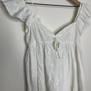 For Love & Lemons Weston Mini Dress in White Eyelet Womens Large thumbnail 9