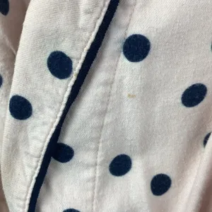 Kate Spade Pink & Black Polka Dot Print Short Belted Bath Robe M thumbnail 4