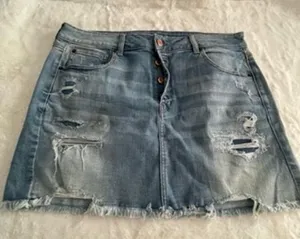 New American Eagle Hi-Rise Mini Denim Jean Skirt size 18 R thumbnail 1