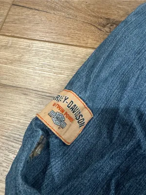 HARLEY DAVIDSON 100% Cotton Vintage 2005 Y2k Western Denim Button-up | Sz Small thumbnail 3