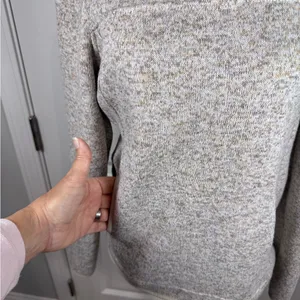 Thread & Supply Fleece Quarter Zip Pullover S Beige Neutral Cozy Chic Capsule thumbnail 3