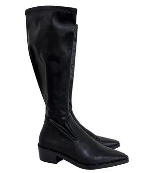 Zara Black Knee High Snip Toe Boots Size 38 / 7.5 thumbnail 2