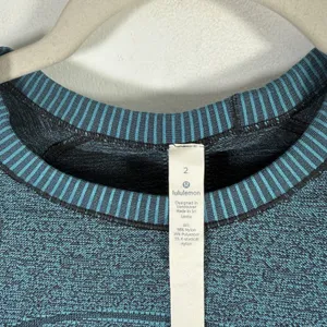 Lululemon Swiftly Tech Crew Long Sleeve Top Black Desert Teal Active Womens 2 thumbnail 5