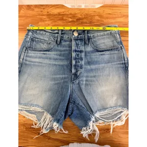 3x1 High‎ Rise Distressed Denim Shorts Button Fly Zac Light Wash Size 26 thumbnail 6