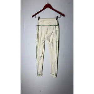 SET Active Courtside Volley Leggings in a cream green stitching sz S thumbnail 7