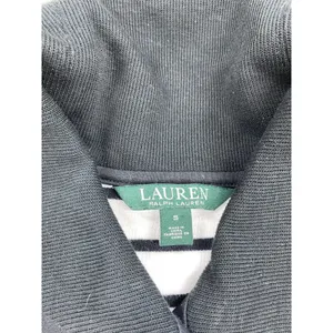 Vtg Lauren Ralph Lauren Polo Sweater Womens Small Black White Striped Toggle thumbnail 4