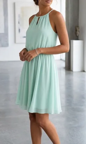 Blue Rain Mint Green Sleeveless Dress. Size large. thumbnail 1