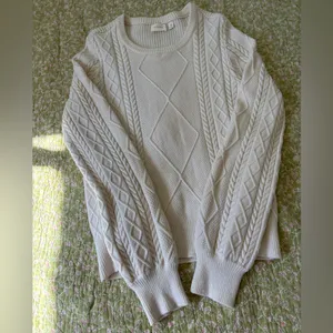 Cyrus Cream Cable Knit Sweater Ivory Size M Academy Preppy thumbnail 12