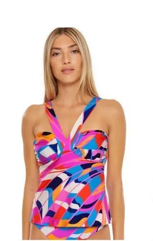 New. Trina Turk multicolored tankini top. Size 10. Retails $102 thumbnail 1