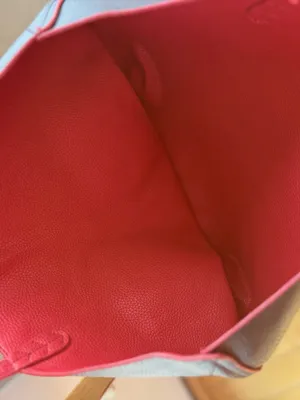 Source Unknown Black Red Pebbled Vegan Leather Large Tote Bag thumbnail 5