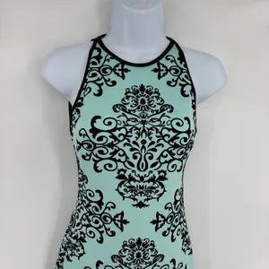 B Darlin Velvet Floral Bodycon Dress Sz 1/2 Y2K Coquette Party Club Mint Halter thumbnail 3