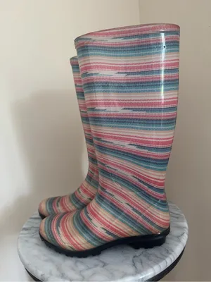 UGG Australia Shaye Serape Striped Waterproof Rubber Rain Boots Women’s Size 5 thumbnail 3