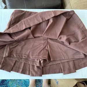 Forever 21 Pleated Brown Mini Skort thumbnail 3