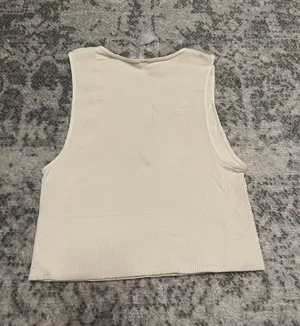 Off-White Seamless Ribbed V-Neck Tank thumbnail 2