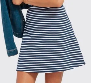NEW Draper James Sailor Ponte Knit Skirt in Nassau Navy thumbnail 4
