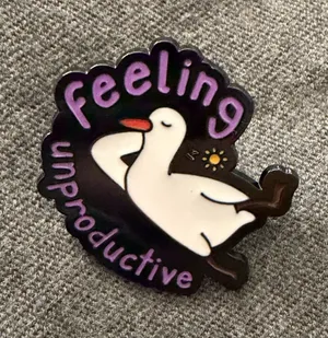 ‘Feeling unproductive’ goose Enamel Pin thumbnail 1