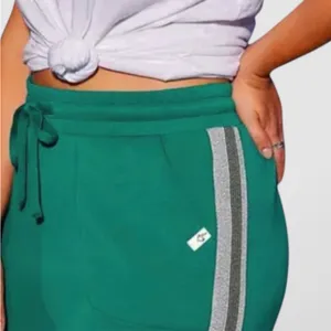 NWT Torrid LoveSick Classic Fit High Rise Lurex Stripe Joggers Green Size 3X thumbnail 3