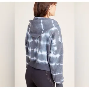 FP Movement Hoodie XS Blue Tie Dye Lace Up Cropped Sweatshirt Boho‎ Athleisure thumbnail 5