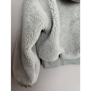 Alo Yoga Streetside Half Zip Sherpa Hoodie Pullover Light Green Women's‎ Medium thumbnail 8