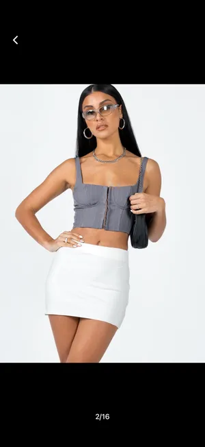 Low-Rise White Mini Princess Polly Skirt thumbnail 3