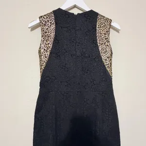 Carmen Marc Valvo Lace Gown Dress Womens 4 Small Black/Gold‎ Formal Evening thumbnail 4