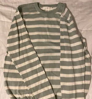 H&M Striped Green And White Sweater thumbnail 1