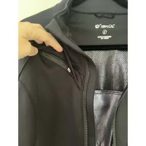 IBKUL womens longsleeve performance active running jacket fitted Megaheat Small Black thumbnail 6