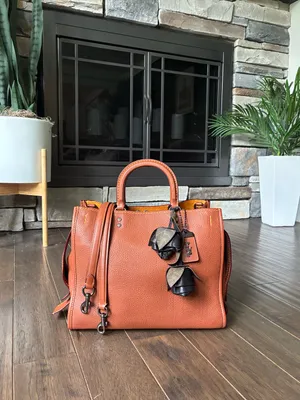 Coach 1941 Rogue 31 Leather Satchel Purse, 38124, Tan / Brown / Gunmetal thumbnail 5