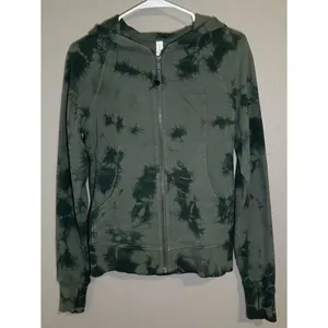 Lululemon Scuba Light Cotton Fleece Shibori Green Full Zip Hoodie Women’s Size 4 thumbnail 3