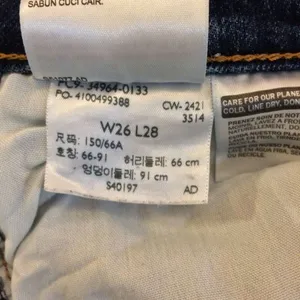 Levi’s wedgie straight jeans 26 button fly distressed blue thumbnail 12