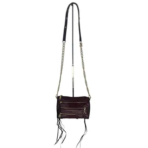Rebecca Minkoff Mini 5 Zip Crossbody‎ Bag Burgundy Leather Chain thumbnail 2
