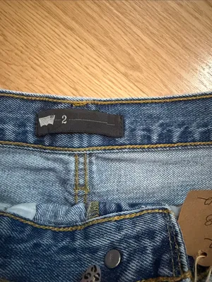 Levi's Light Blue Distressed Denim Cutoff Shorts thumbnail 2